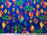 Snorkel Ocean Fish Cotton Fabric Vintage 90's OOP by Hoffman