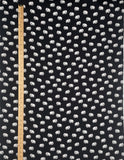 White Elephants on Black - 100% Rayon Challis Fabric