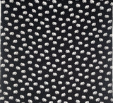 White Elephants on Black - 100% Rayon Challis Fabric