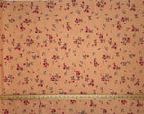 Peach with Floral Linen & Rayon Blend Fabric