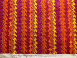 Pink Orange Yellow Waves Stripe Cotton Fabric Vintage 90's OOP SSI
