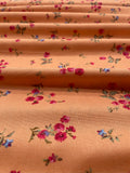 Peach with Floral Linen & Rayon Blend Fabric