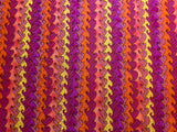 Pink Orange Yellow Waves Stripe Cotton Fabric Vintage 90's OOP SSI