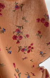 Peach with Floral Linen & Rayon Blend Fabric