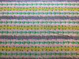 Floral Vine Stripe Cotton Fabric Vintage 90's OOP