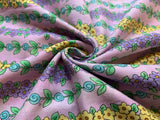 Floral Vine Stripe Cotton Fabric Vintage 90's OOP