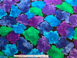 Blue Green Purple Splotches Cotton Fabric Vintage 90's OOP Kings Road
