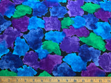 Blue Green Purple Splotches Cotton Fabric Vintage 90's OOP Kings Road