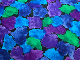 Blue Green Purple Splotches Cotton Fabric Vintage 90's OOP Kings Road