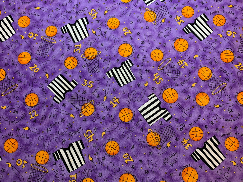 Basketball Cotton Fabric Vintage 90's OOP by SSI