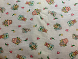 Bunnies & Tulips Cotton Fabric Vintage 90's OOP Marcus Brothers