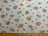 Bunnies & Tulips Cotton Fabric Vintage 90's OOP Marcus Brothers