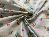 Bunnies & Tulips Cotton Fabric Vintage 90's OOP Marcus Brothers