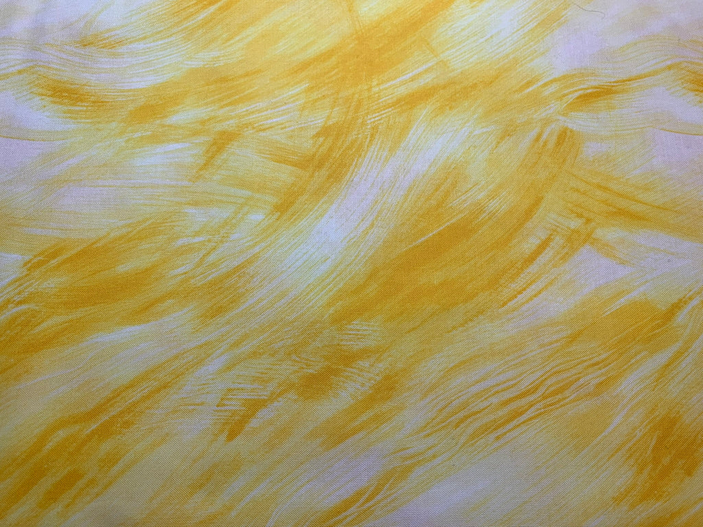 Yellow Brush Stroke Blender Cotton Fabric Vintage 90's OOP RJR