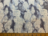 Gray Sky with Lightning Clouds Metallic Silver accents Cotton Fabric Vintage 90's OOP Timeless Treasures