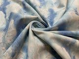 Blue Sky with Lightning Clouds Metallic Silver accents Cotton Fabric Vintage 90's OOP Timeless Treasures