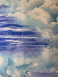 Blue Sky with Clouds Cotton Fabric Vintage 90's OOP Michael Miller