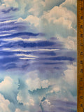 Blue Sky with Clouds Cotton Fabric Vintage 90's OOP Michael Miller