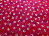 Fuchsia Pink with Daisies Cotton Fabric Vintage 90's OOP