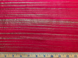 Gold Metallic Stripe on Red Batik 100% Cotton Fabric