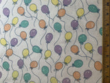 Party Balloons Cotton Flannel Fabric Vintage 90's OOP