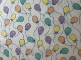 Party Balloons Cotton Flannel Fabric Vintage 90's OOP