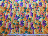 Elephants - Shared Earth Cotton Fabric Vintage 90's OOP Rose & Hubble