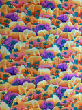 Elephants - Shared Earth Cotton Fabric Vintage 90's OOP Rose & Hubble