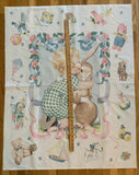 Baby with Bunny, Velveteen Rabbit 35"x45" Vintage Panel Cotton Fabric