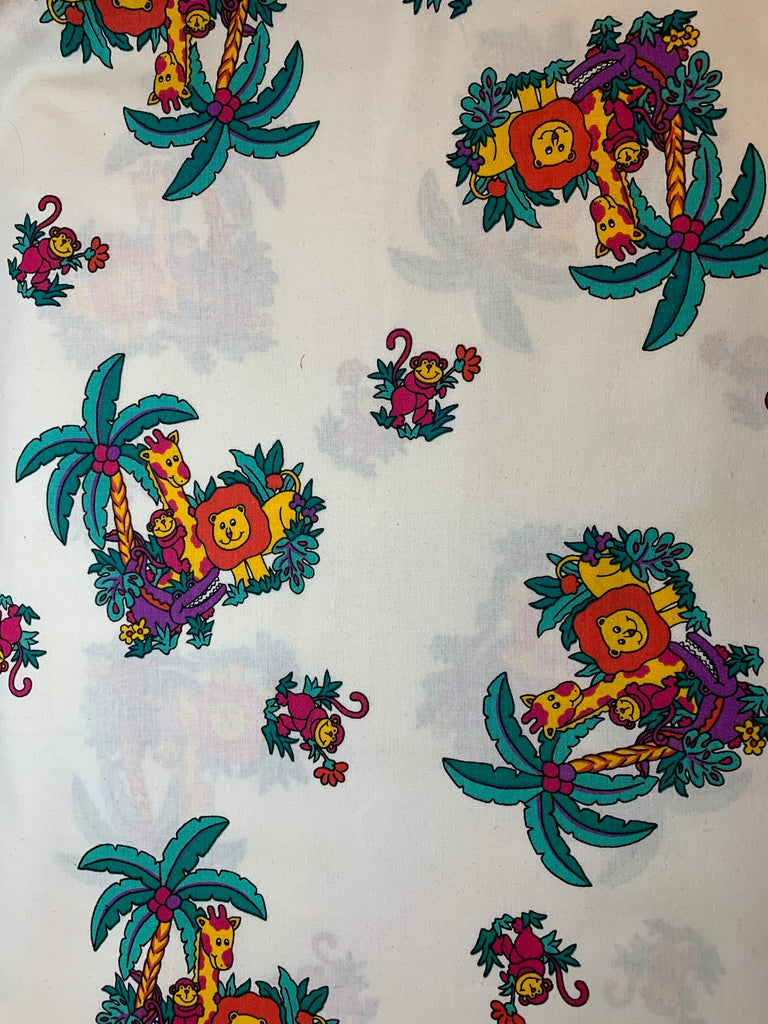 Jungle Safari Animals Cotton Fabric Vintage 90's OOP Princess Fabrics