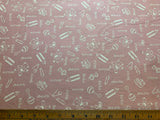Pink Baby Motifs Cotton Fabric Vintage 90's OOP Fabric Traditions