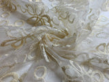 Loopy Daisy Floral Embroidered Organza Fabric - 19"x62" Remnant