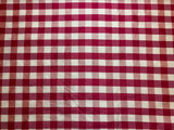 Red & White Checkered Gingham - Silk Dupioni Fabric
