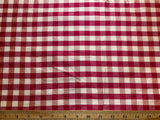 Red & White Checkered Gingham - Silk Dupioni Fabric