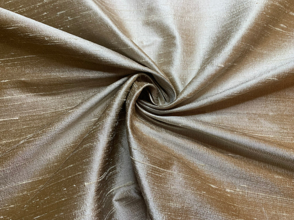 Pearl Taupe - 100% Silk Dupioni Fabric