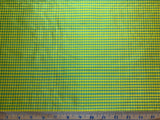 Yellow & Lime Green Checkered Gingham - Silk Dupioni Fabric