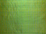 Yellow & Lime Green Checkered Gingham - Silk Dupioni Fabric