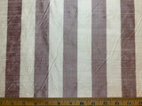 Frosted Plum & White Stripe - Silk Dupioni Fabric
