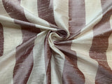 Frosted Plum & White Stripe - Silk Dupioni Fabric