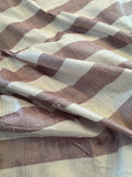 Frosted Plum & White Stripe - Silk Dupioni Fabric