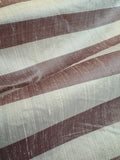 Frosted Plum & White Stripe - Silk Dupioni Fabric