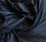 Black Machine Made Less Slubs Silk Dupioni Fabric