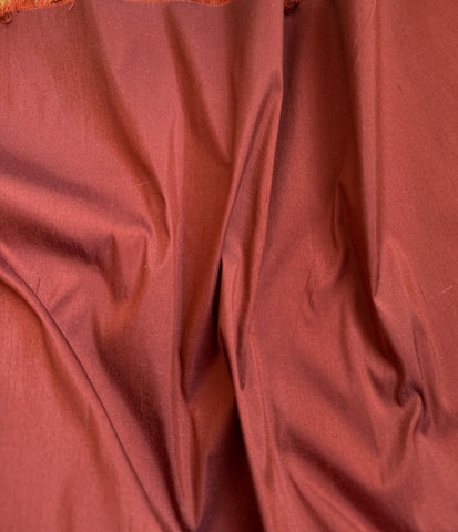 Rust Orange 100% Silk Dupioni Fabric