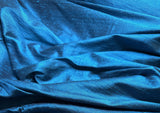 Peacock Teal Blue Turquoise - 100% Silk Dupioni Fabric