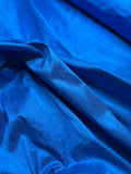 Cerulean Blue Turquoise - 100% Silk Dupioni Fabric