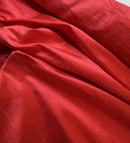 Bright Coral Red - 100% Silk Dupioni Fabric