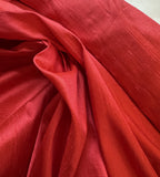 Bright Coral Red - 100% Silk Dupioni Fabric