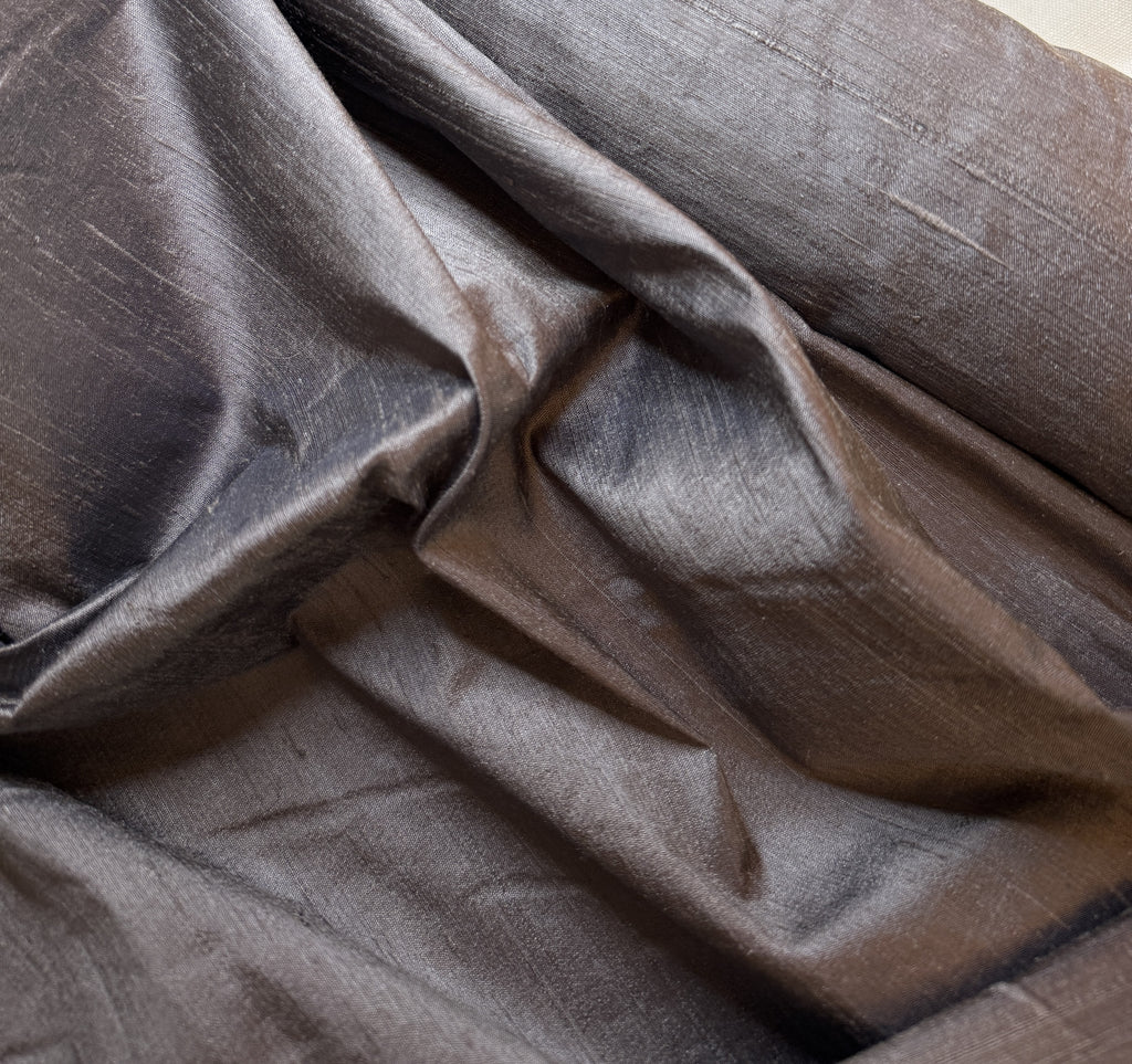 Smoke Gray - 100% Silk Dupioni Fabric