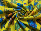 Dinosaurs on Green - Kids Room - Cosmo Japan Cotton Oxford Fabric