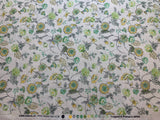 Yellow & Green Floral - Cosmo Japan Cotton/ Linen Sheeting Fabric